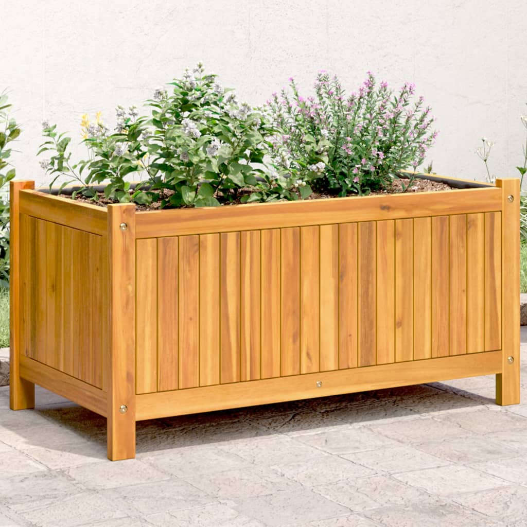 Utomhus Blomkruka Trä med foder 80x42x40 cm massivt akaciaträ
