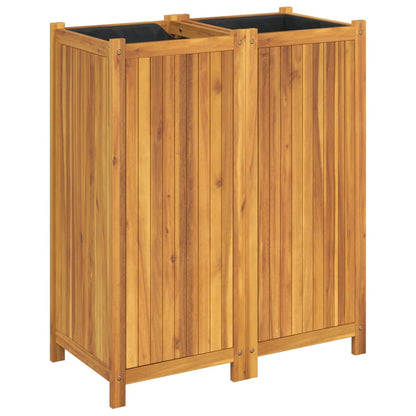 Utomhus Blomkruka Trä med foder 84x42x100 cm massivt akaciaträ