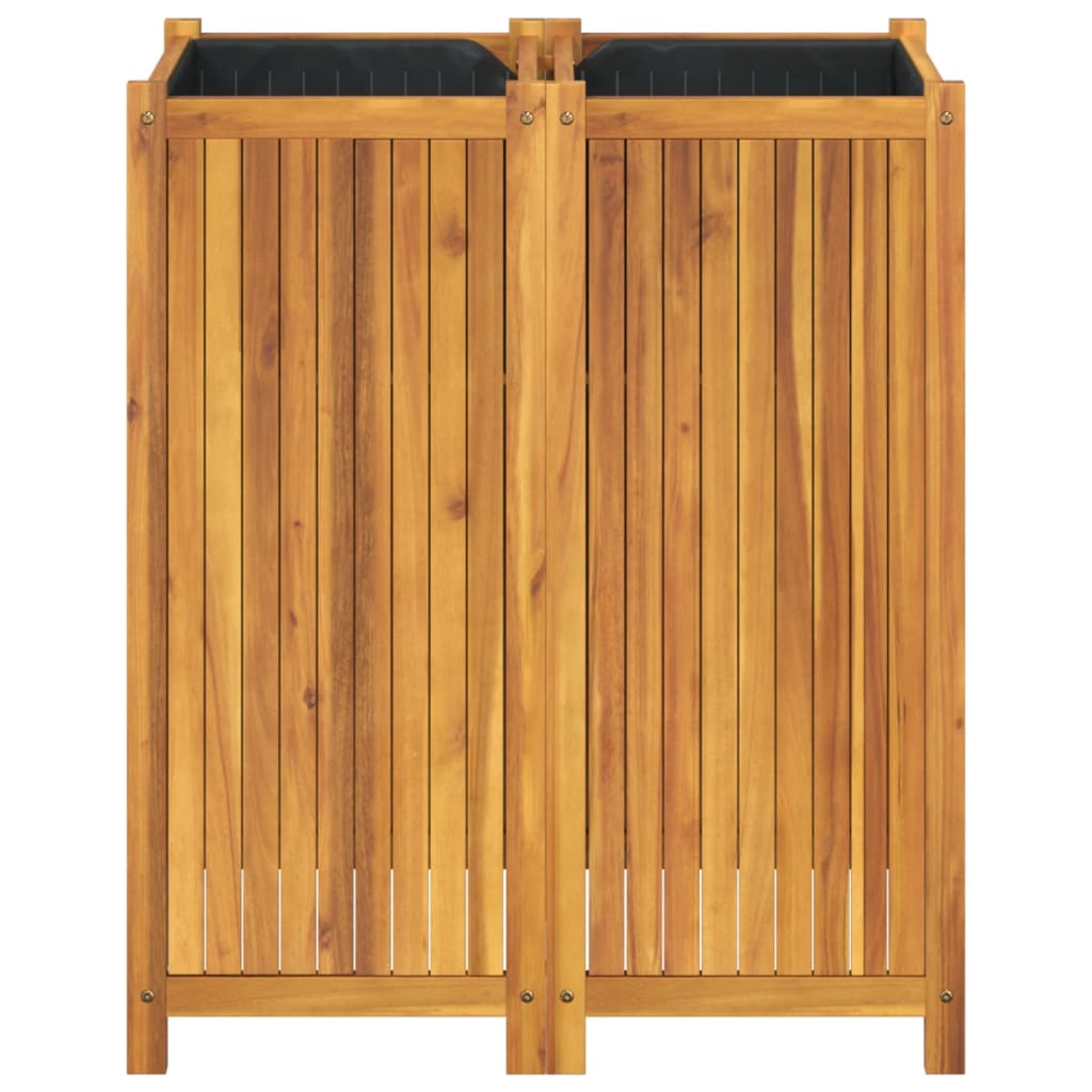 Utomhus Blomkruka Trä med foder 84x42x100 cm massivt akaciaträ