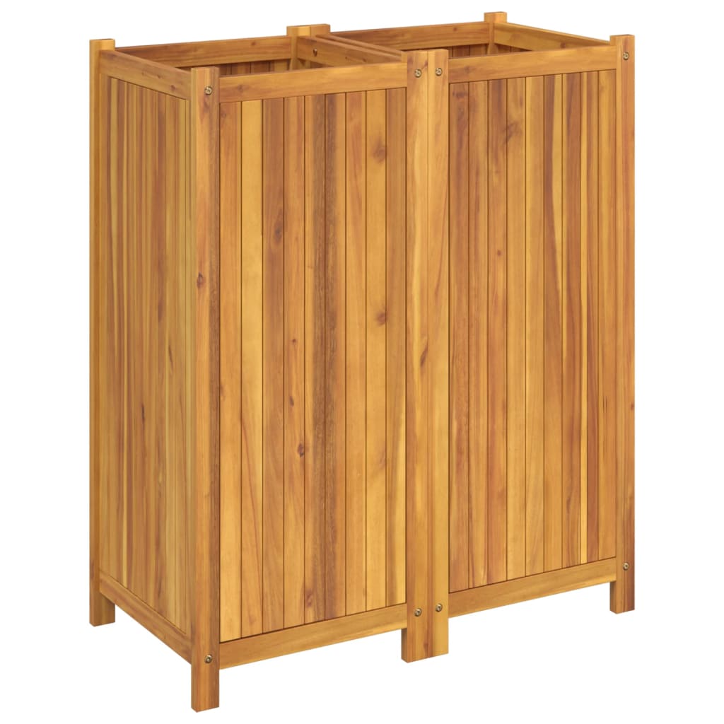 Utomhus Blomkruka Trä med foder 84x42x100 cm massivt akaciaträ