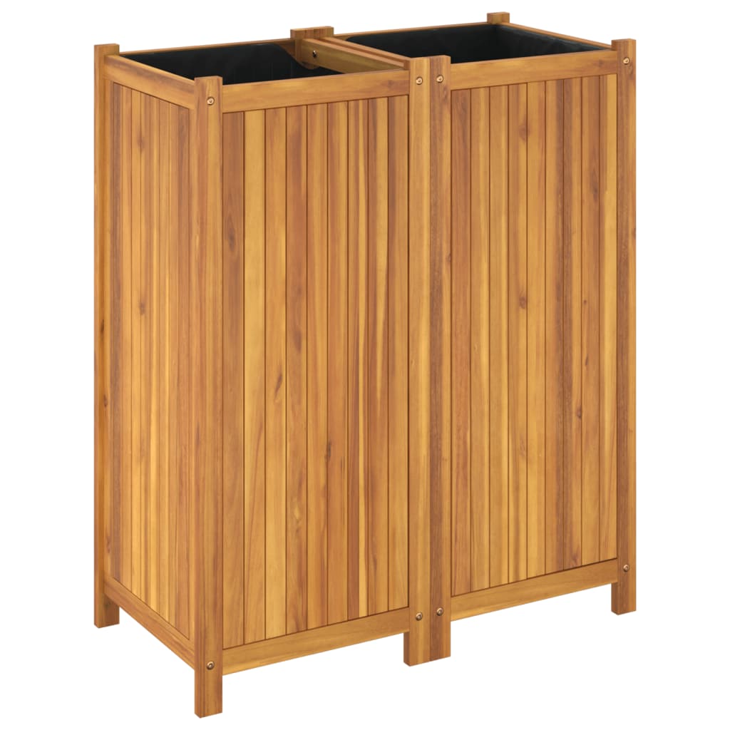 Utomhus Blomkruka Trä med foder 84x42x100 cm massivt akaciaträ