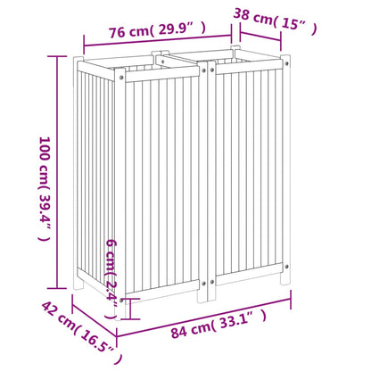 Utomhus Blomkruka Trä med foder 84x42x100 cm massivt akaciaträ