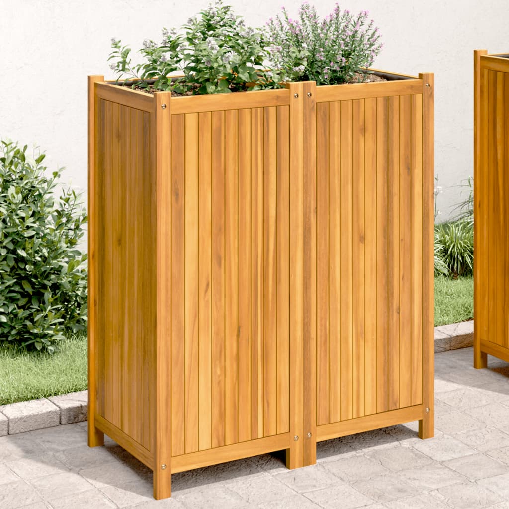 Utomhus Blomkruka Trä med foder 84x42x100 cm massivt akaciaträ