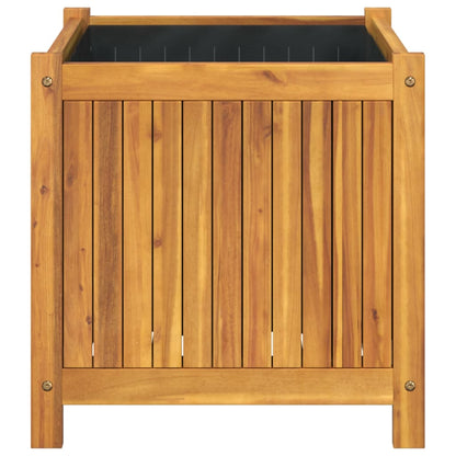 Utomhus Blomkruka Trä med foder 50x50x50 cm massivt akaciaträ