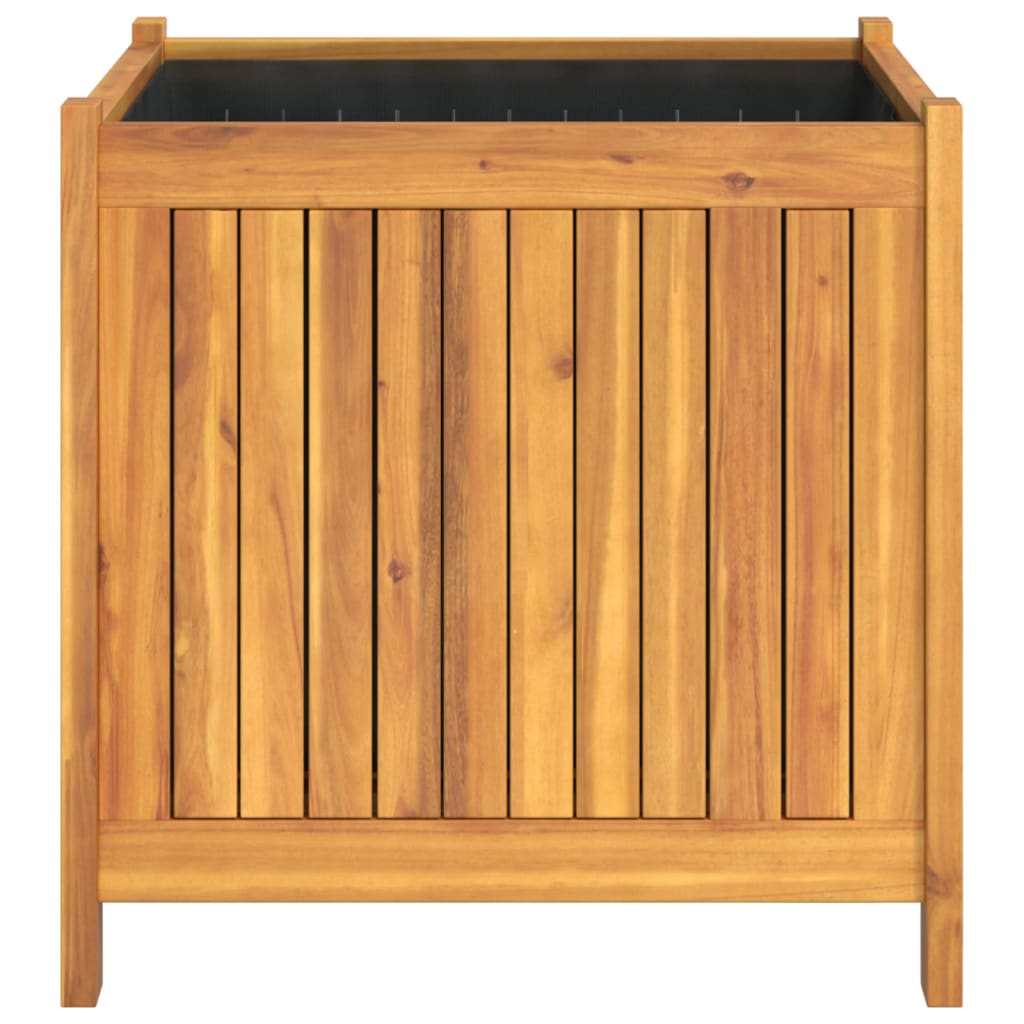 Utomhus Blomkruka Trä med foder 50x50x50 cm massivt akaciaträ