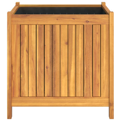Utomhus Blomkruka Trä med foder 50x50x50 cm massivt akaciaträ
