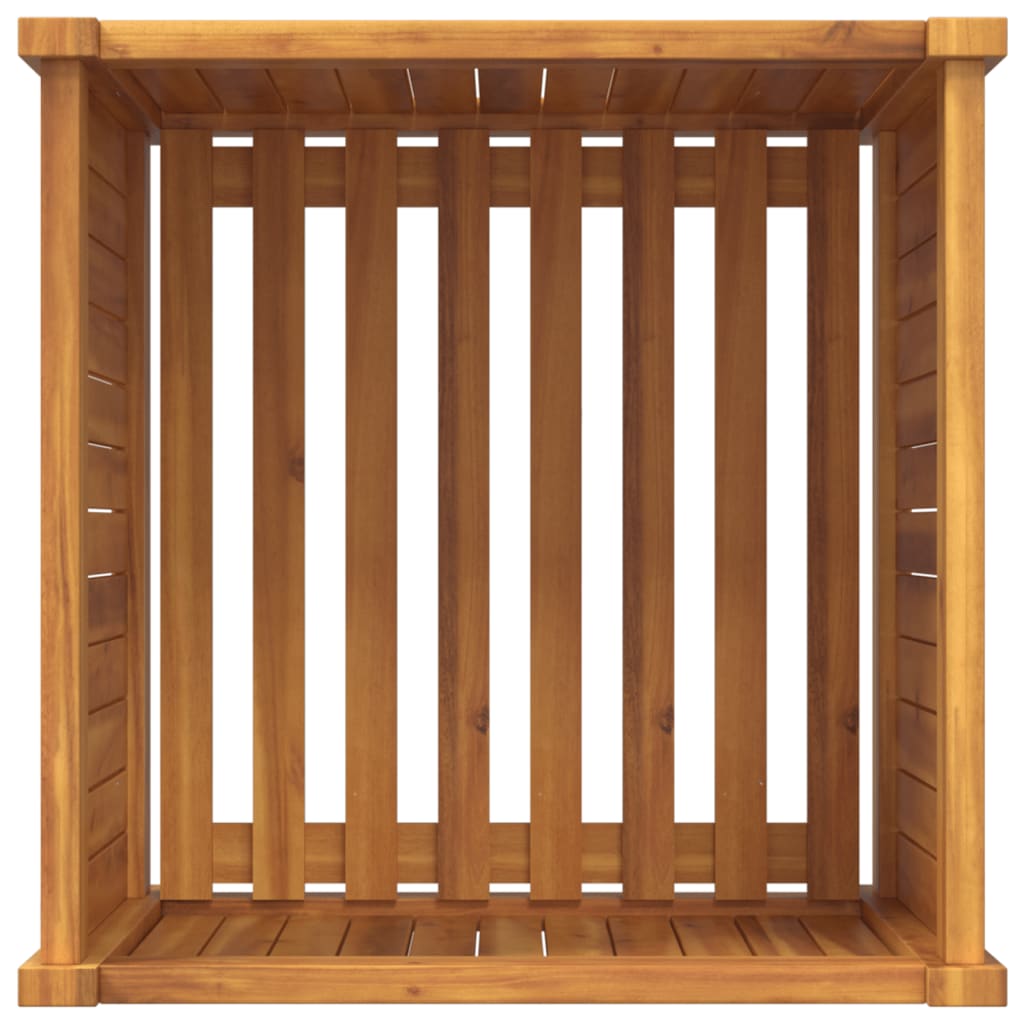 Utomhus Blomkruka Trä med foder 50x50x50 cm massivt akaciaträ