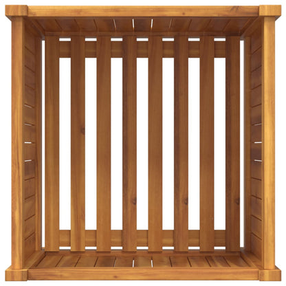 Utomhus Blomkruka Trä med foder 50x50x50 cm massivt akaciaträ