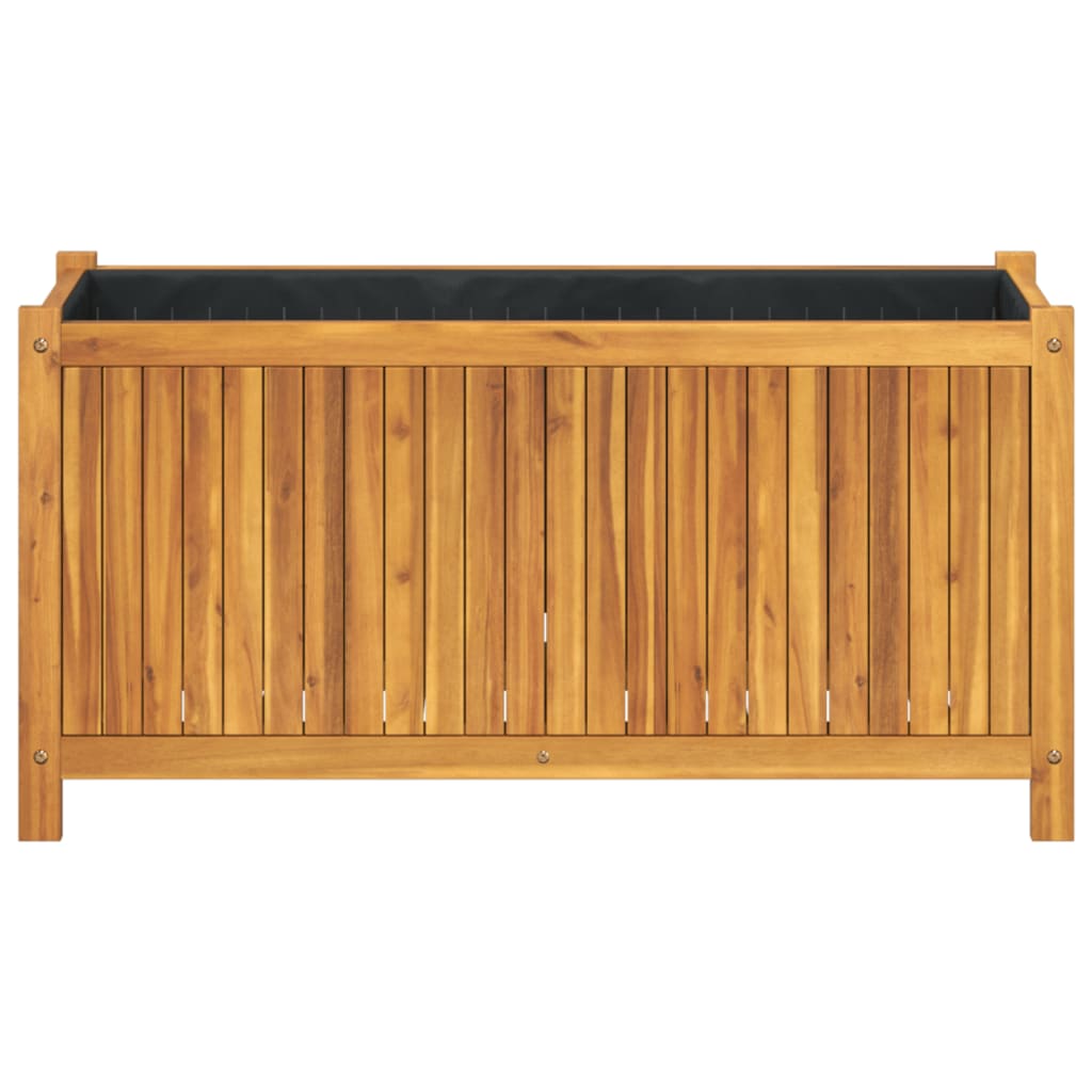 Utomhus Blomkruka Trä med foder 99,5x38x50 cm massivt akaciaträ