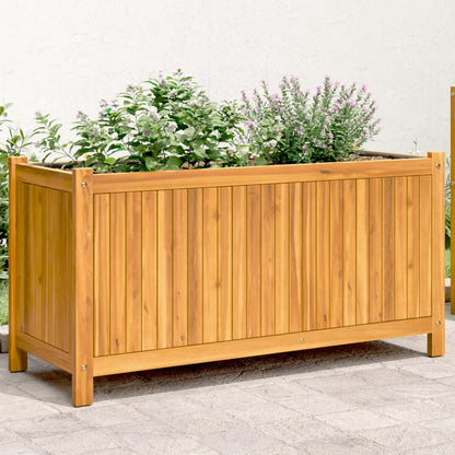 Utomhus Blomkruka Trä med foder 99,5x38x50 cm massivt akaciaträ