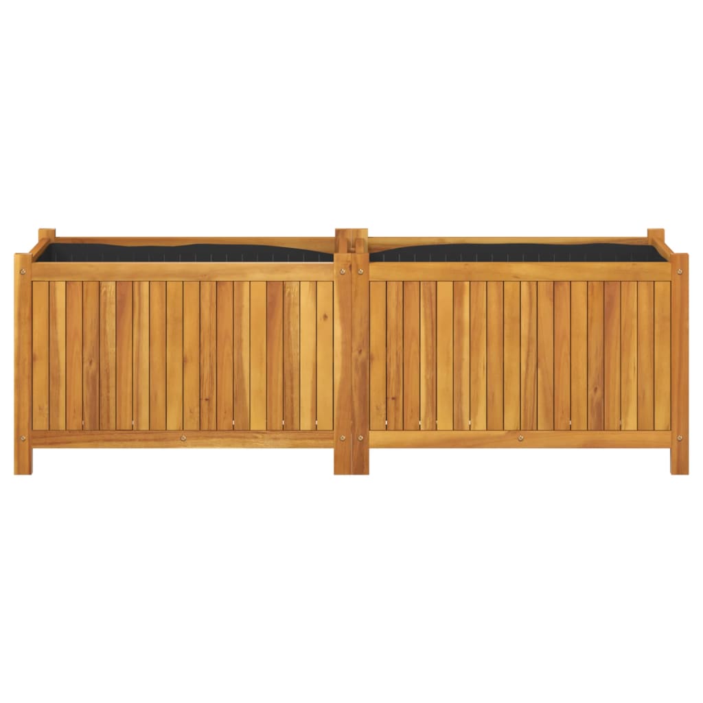 Utomhus Blomkruka Trä med foder 153x38,5x50 cm massivt akaciaträ