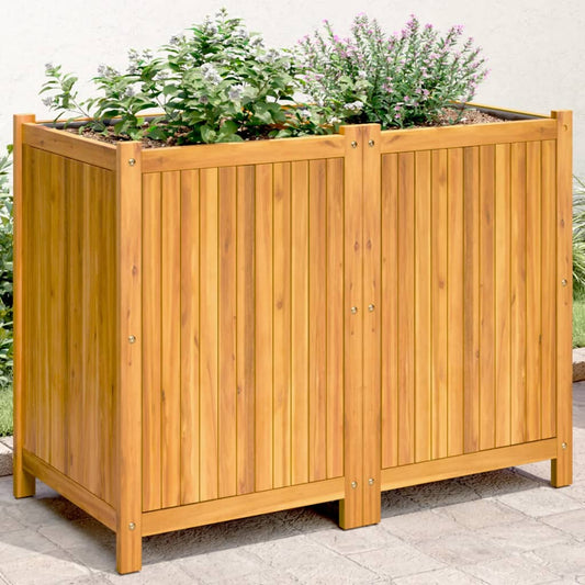 Utomhus Blomkruka Trä med foder 100x50x75 cm massivt akaciaträ