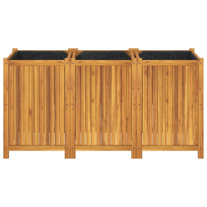 Utomhus Blomkruka Trä med foder 150x50x75 cm massivt akaciaträ