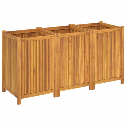 Utomhus Blomkruka Trä med foder 150x50x75 cm massivt akaciaträ