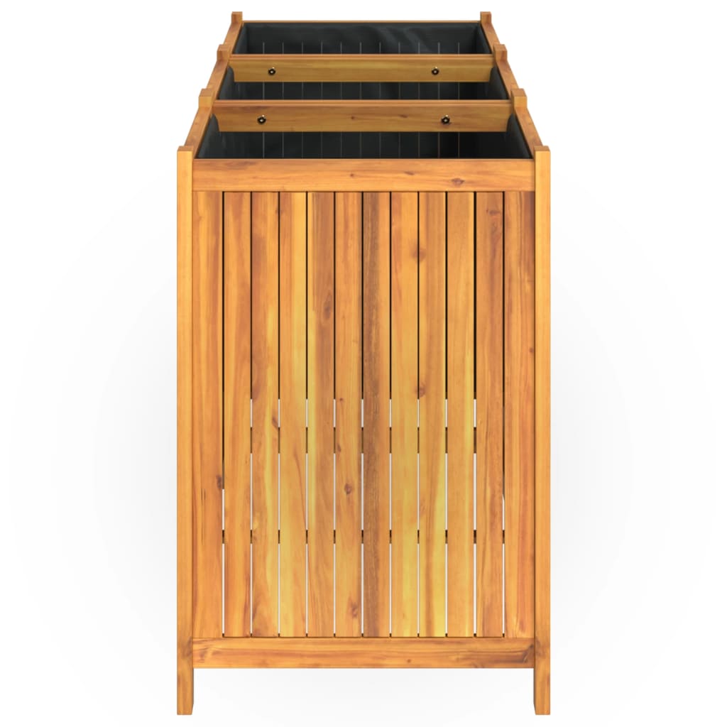 Utomhus Blomkruka Trä med foder 150x50x75 cm massivt akaciaträ