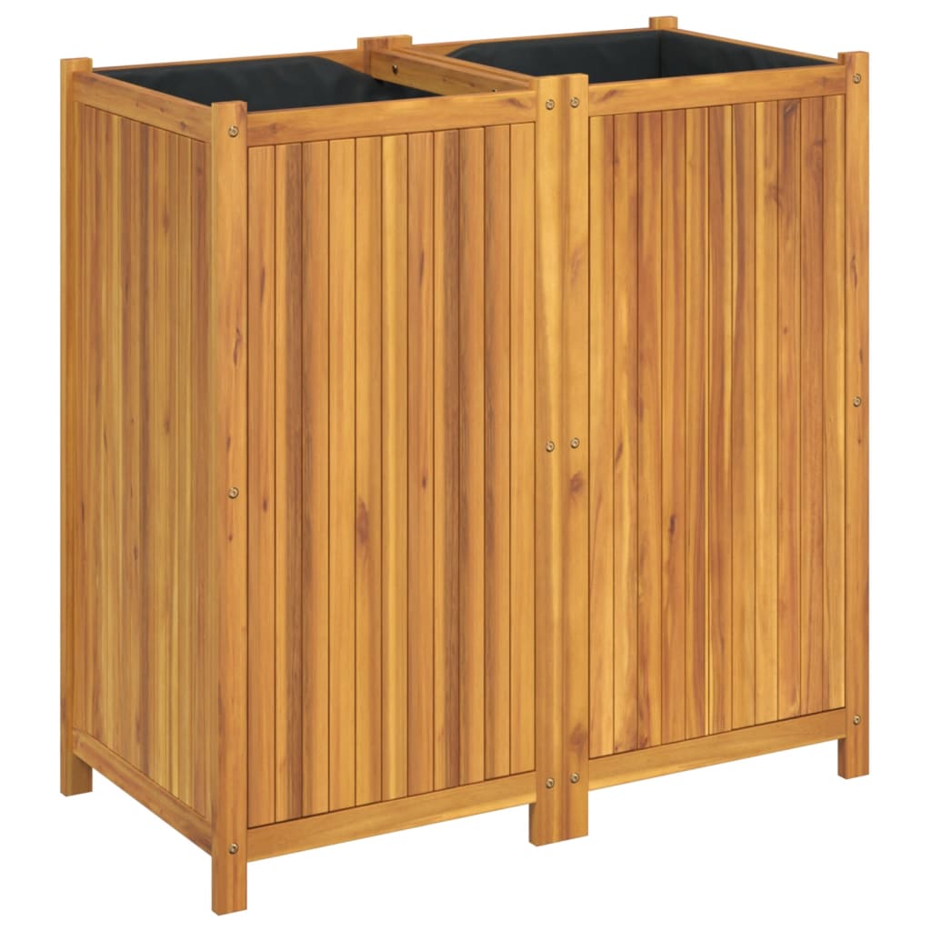 Utomhus Blomkruka Trä med foder 100x50x100 cm massivt akaciaträ