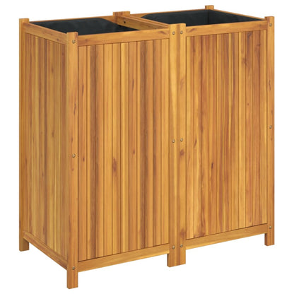 Utomhus Blomkruka Trä med foder 100x50x100 cm massivt akaciaträ