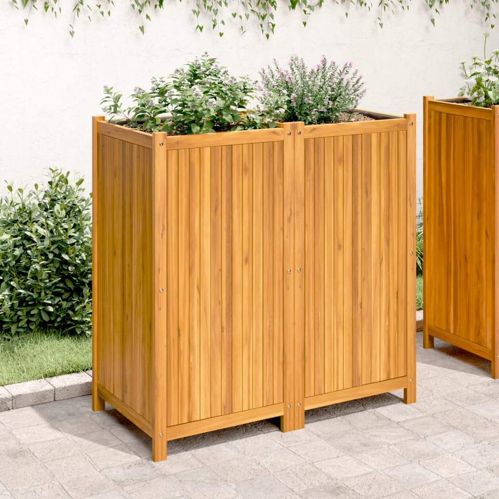 Utomhus Blomkruka Trä med foder 100x50x100 cm massivt akaciaträ