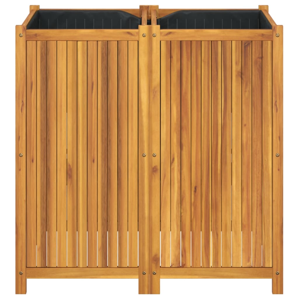Utomhus Blomkruka Trä med foder 100x50x100 cm massivt akaciaträ