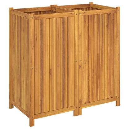 Utomhus Blomkruka Trä med foder 100x50x100 cm massivt akaciaträ