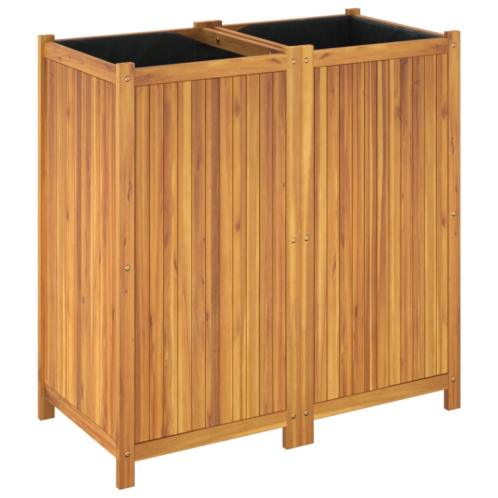 Utomhus Blomkruka Trä med foder 100x50x100 cm massivt akaciaträ