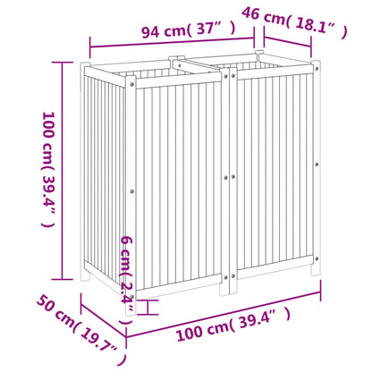 Utomhus Blomkruka Trä med foder 100x50x100 cm massivt akaciaträ