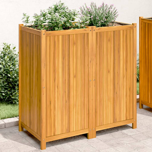 Utomhus Blomkruka Trä med foder 100x50x100 cm massivt akaciaträ