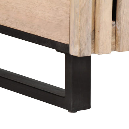 Soffbord Vit 80x51x40 cm massivt mangoträ