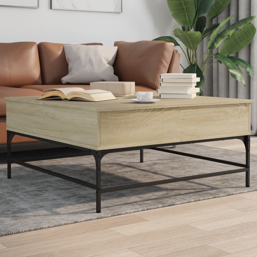 Soffbord Sonoma Ek 95x95x45 cm järn