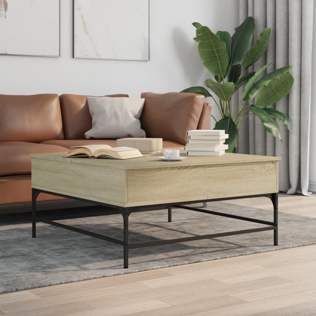 Soffbord Sonoma Ek 95x95x45 cm järn