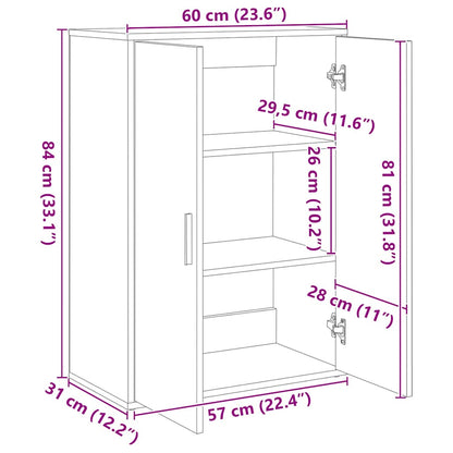 Byrå betonggrå 60x31x84 cm konstruerat trä