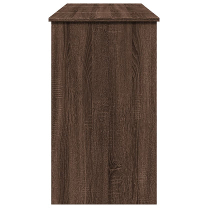 Sminkbord med spegel brun ek 100x45x76 cm