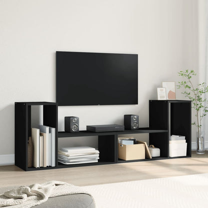 TV-skåp 2 st svart 75x30x50 cm konstruerat trä