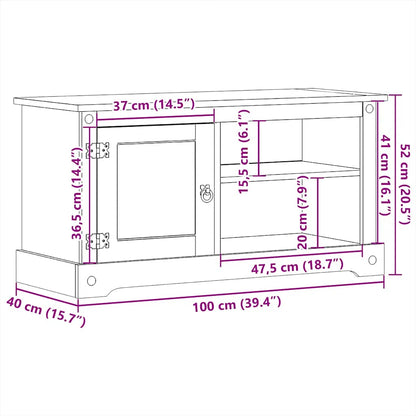 TV-Möbel Trä TV-Bänk Corona 100x40x52 cm massiv furu