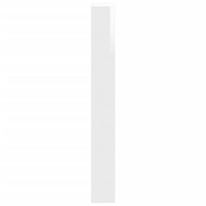 Skoställ Högglans Vit Skoskåp med spegel 4 skåp 63x17x134 cm