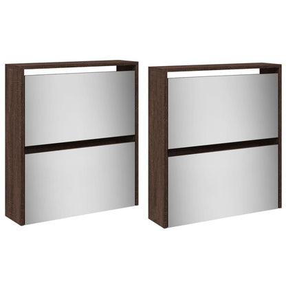 Skoställ DIV. Skoskåp med spegel 4 skåp 63x17x134 cm