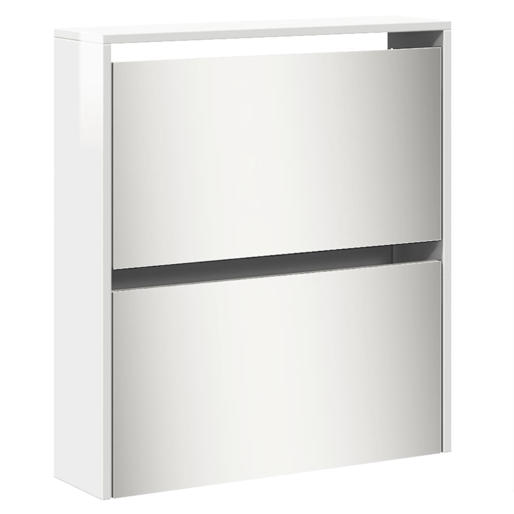 Skoställ Högglans Vit Skoskåp med 5 skåp 63x17x169,5 cm