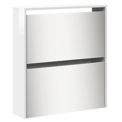 Skoställ Högglans Vit Skoskåp med 5 skåp 63x17x169,5 cm