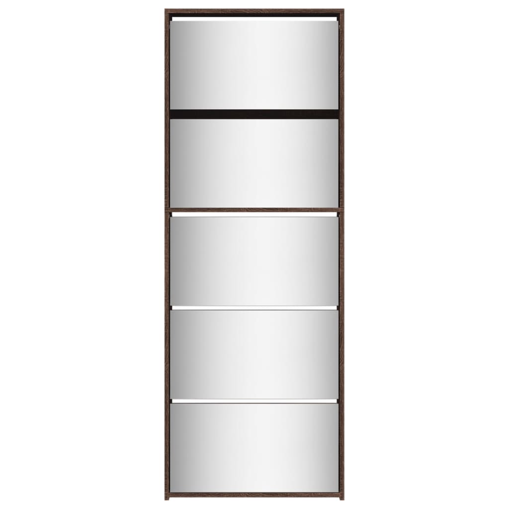 Skoställ DIV. Skoskåp med spegel 5 skåp 63x17x169,5 cm