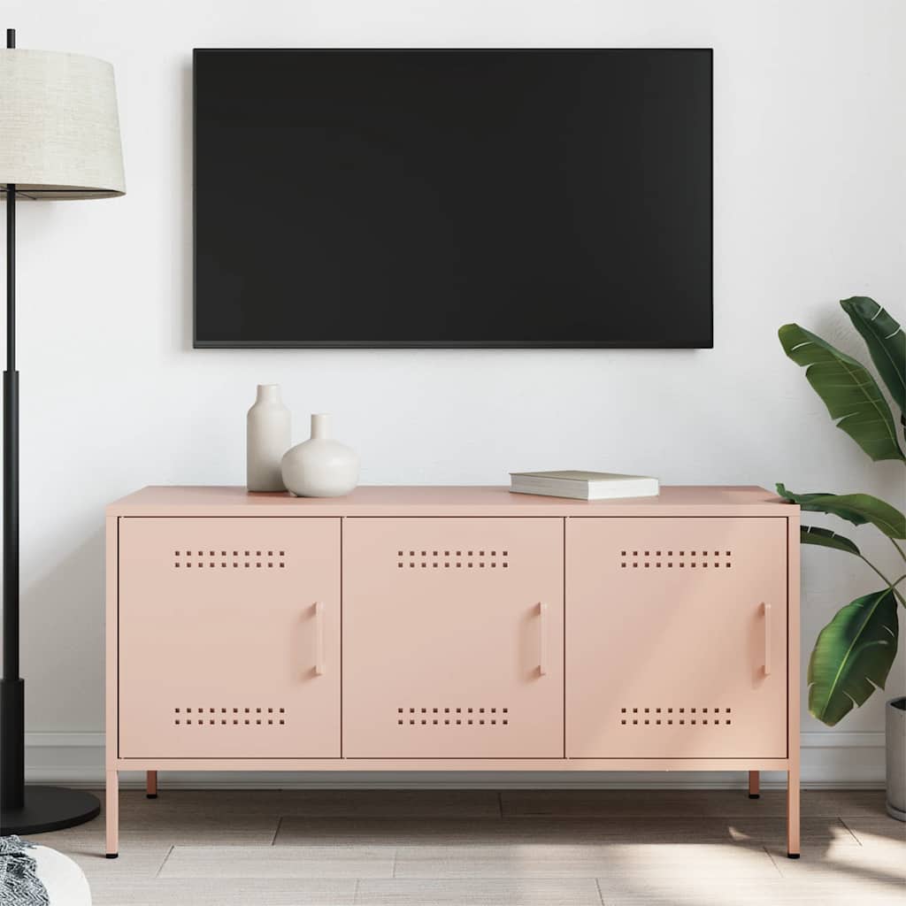 TV-Möbel DIV. TV-skåp rosa 100,5x39x50,5 cm stål