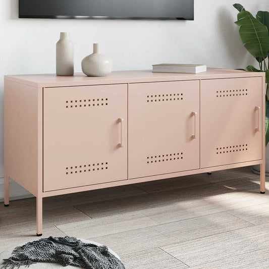 TV-Möbel DIV. TV-skåp rosa 100,5x39x50,5 cm stål