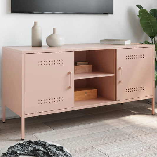 TV-Möbel DIV. TV-skåp rosa 100,5x39x50,5 cm stål