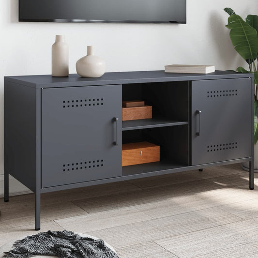 TV-Möbel DIV. TV-skåp antracit 100,5x39x50,5 cm stål