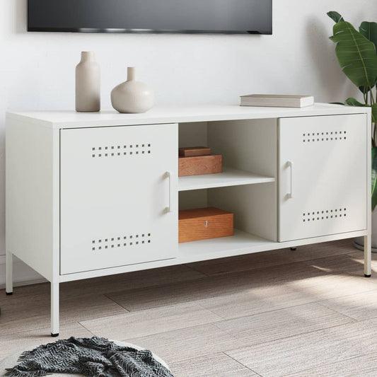 TV-Möbel DIV. Vit TV-skåp 100,5x39x50,5 cm stål