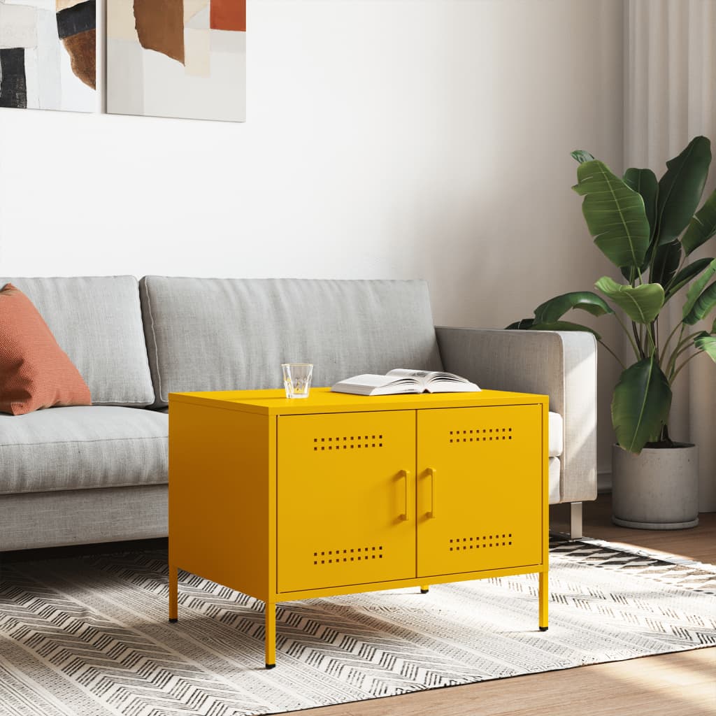 Soffbord DIV. senapsgul 68x50x50,5 cm stål