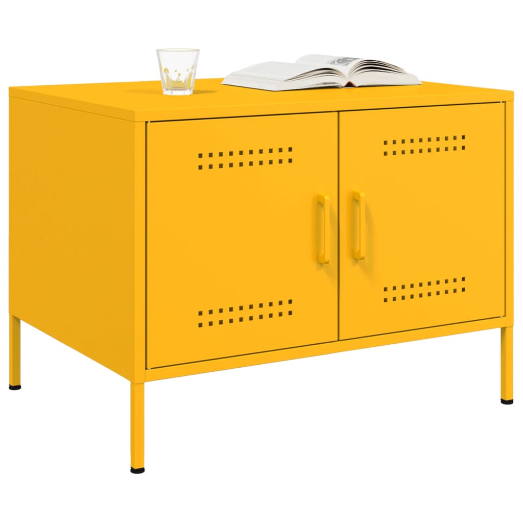 Soffbord DIV. senapsgul 68x50x50,5 cm stål