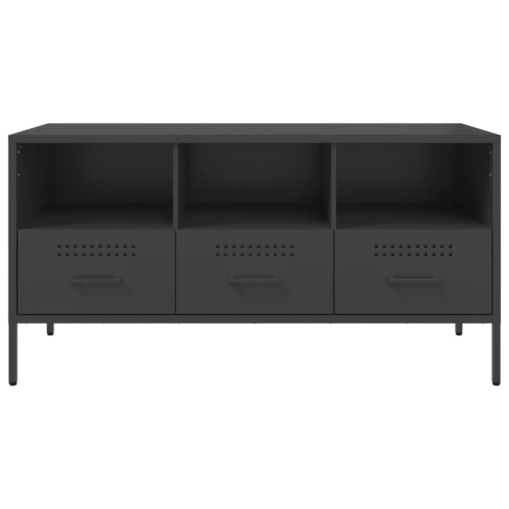 TV-Möbel Svart TV-skåp 100,5x39x50,5 cm stål