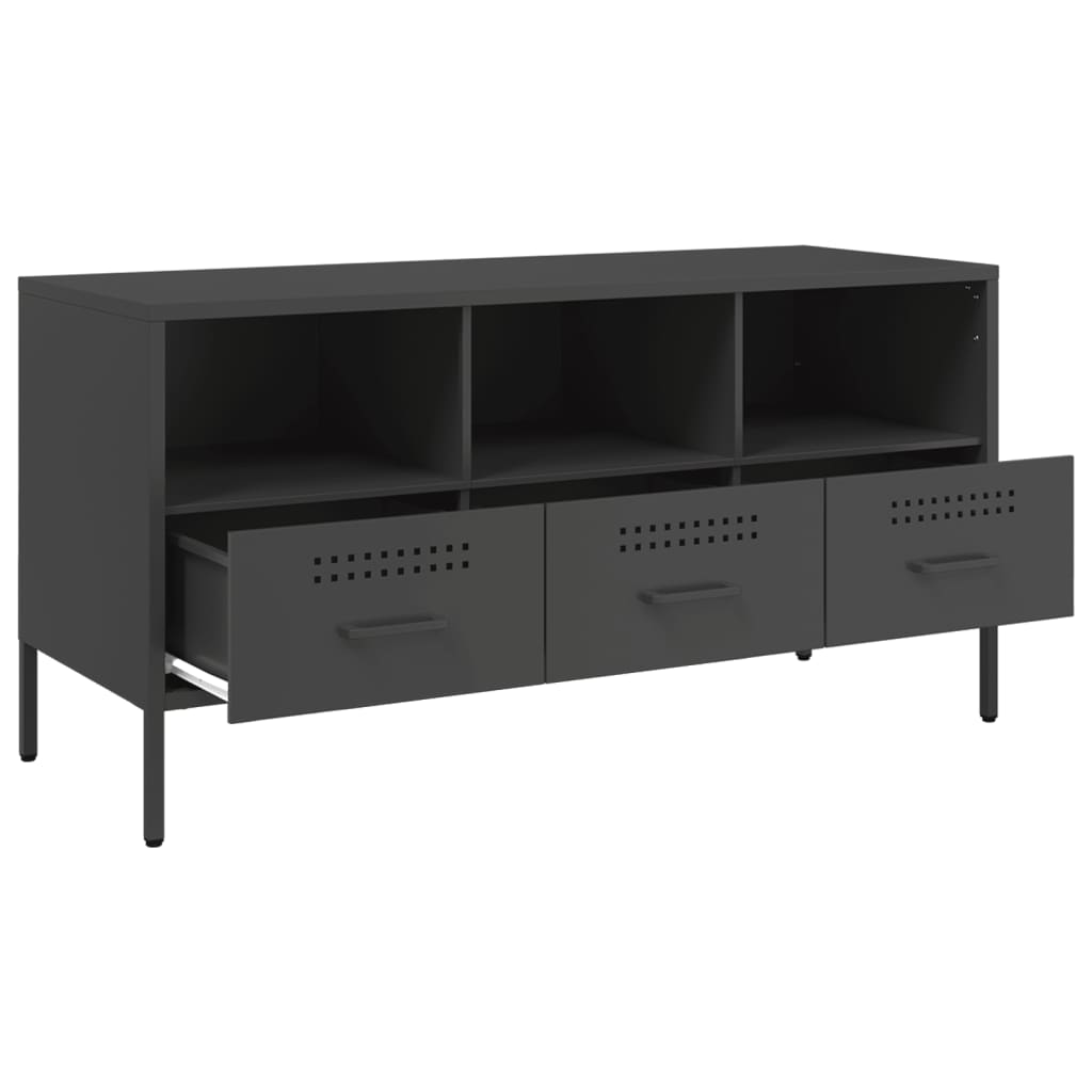 TV-Möbel Svart TV-skåp 100,5x39x50,5 cm stål