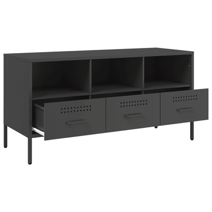 TV-Möbel Svart TV-skåp 100,5x39x50,5 cm stål