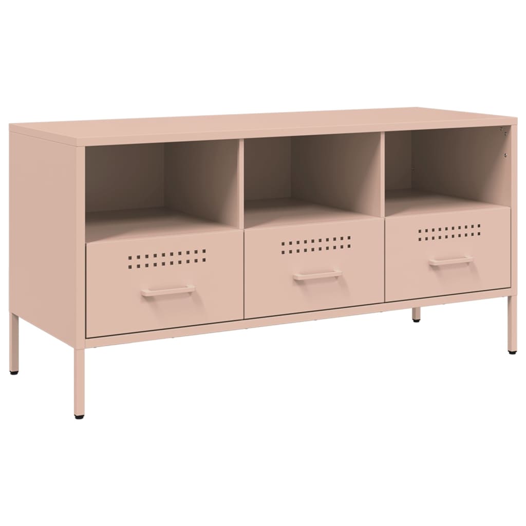 TV-Möbel DIV. TV-skåp rosa 100,5x39x50,5 cm stål